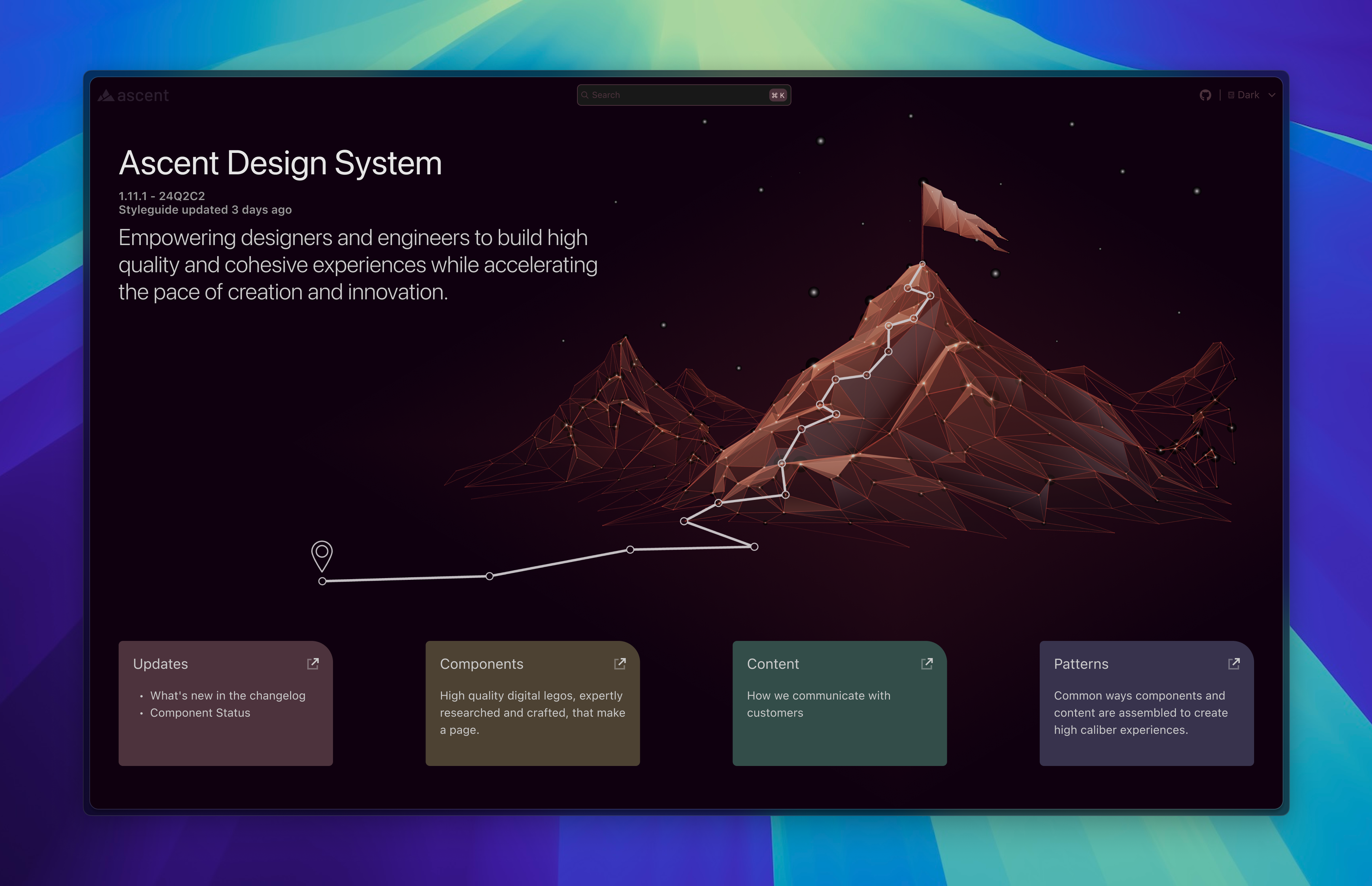 Ascent Design System high fidelity landing page mockup