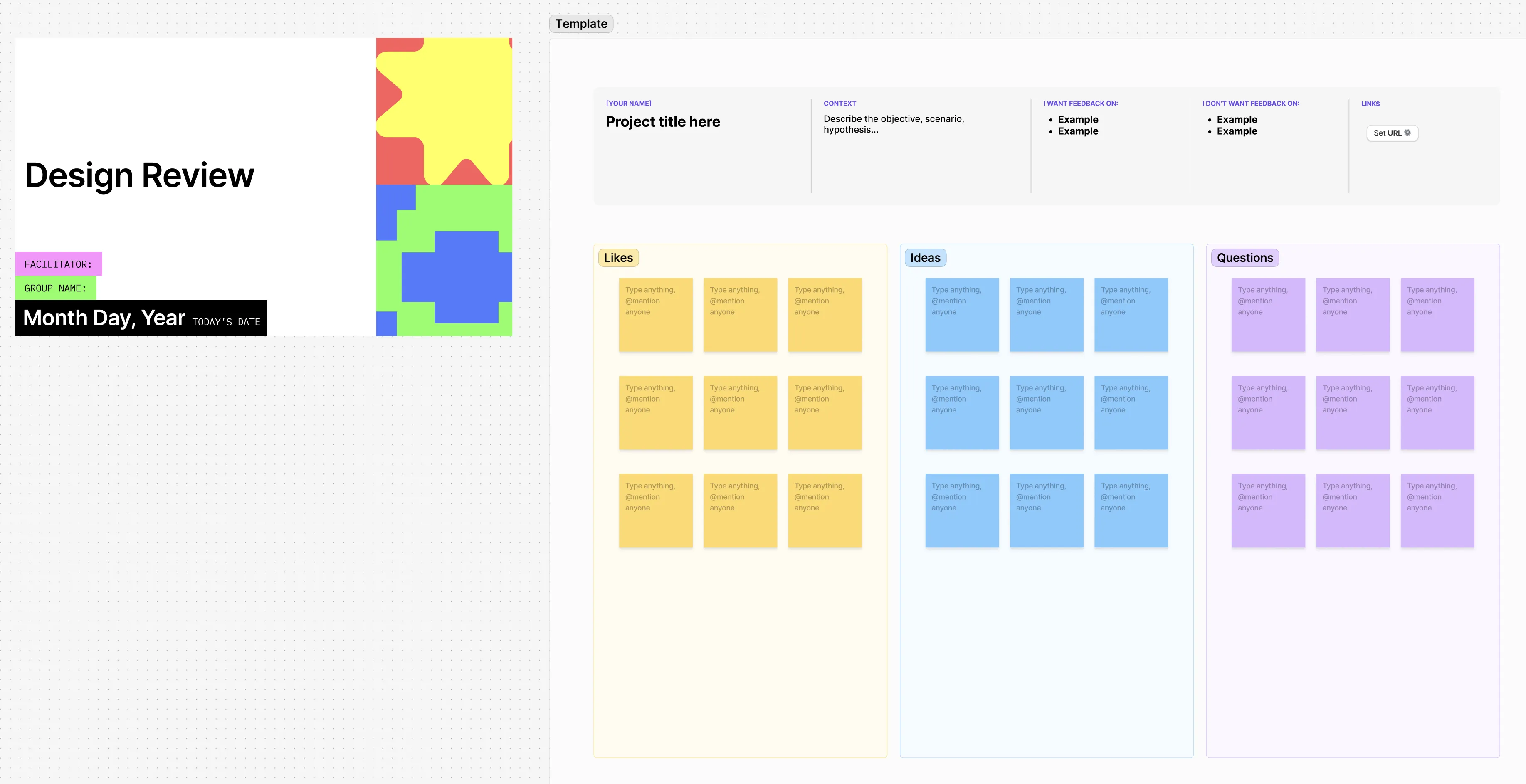 Design review figma figjam template screenshot
